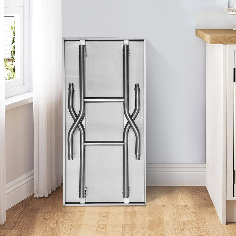 VEVOR salokāms nerūsējošā tērauda darba galds 122 x 61 cm, 300 kg slodze