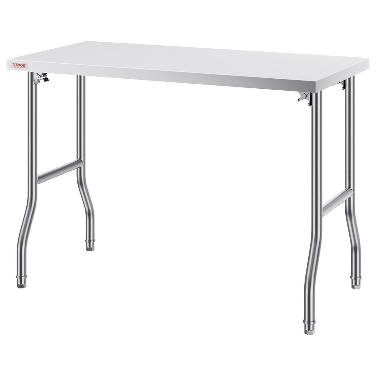 VEVOR salokāms nerūsējošā tērauda darba galds 122 x 61 cm, 300 kg slodze