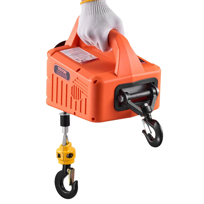 VEVOR 3-vienā elektriskais pacēlājs vinča, celtspēja 700 kg, 1500 W portatīvs pacēlājs, pacelšanas augstums 7,6 m, ātrums 5 m/min, ar manuālo, vadu un bezvadu tālvadību, rūpnīcām, noliktavām un garāžām
