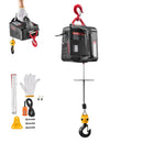 VEVOR 2 vienā elektriskais vinčas pacēlājs, 500 kg kapacitāte, 1500 W pārnēsājams vinčas krāns, pacelšanas augstums 7,6 m, ātrums 5 m/min ar manuālo un vadu tālvadību rūpnīcai, noliktavai vai garāžai