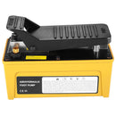 Pneimatiskais hidrauliskais kājas sūknis ar 689 bar darba spiedienu, 1,6 L eļļļas tvertni, 9,5 mm NPT eļļļas izeju un 6,4 mm NPT gaisa ieplūdi, alumīnija korpuss, paredzēts automobiļu remonta rāmja presēm un hidrauliskajām presēm