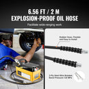 Pneimatiskais hidrauliskais kājas sūknis ar 689 bar darba spiedienu, 1,6 L eļļļas tvertni, 9,5 mm NPT eļļļas izeju un 6,4 mm NPT gaisa ieplūdi, alumīnija korpuss, paredzēts automobiļu remonta rāmja presēm un hidrauliskajām presēm