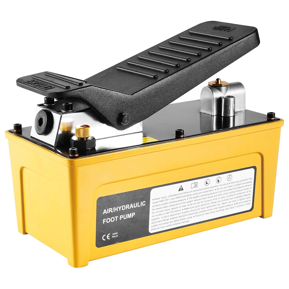 VEVOR Pneumatic Hydraulic Foot Pump 689 bar, 1.6 l Tank, Aluminium Body