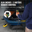 Pneimatiskais hidrauliskais sūknis 689 bar, 2,3 L eļļļas tvertne, plastmasas korpuss ar tālvadības vadību, paredzēts automobiļu rāmja un hidrauliskajām presēm