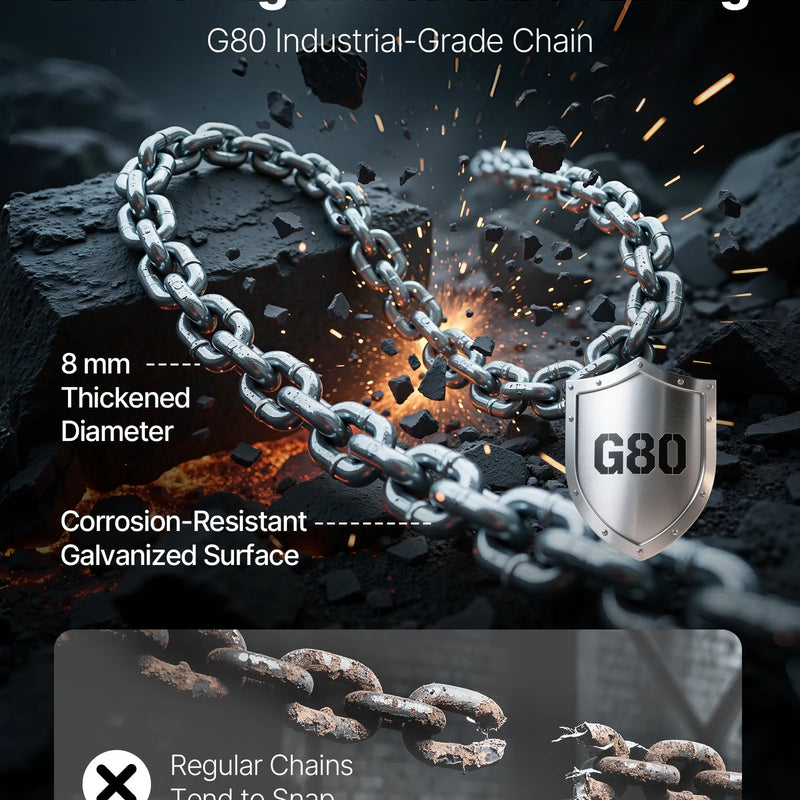 VEVOR manuālais sviras ķēdes pacēlājs, 1,5 t / 1500 kg kapacitāte, smagās slodzes, 3 m pacelšanas augstums, G80 sakausējuma tērauda ķēde ar dubulto mehānisko bremzi, 360° rotējoši āķi, piemērots noliktavām, būvniecībai un garāžai