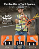 VEVOR manuālais sviras ķēdes pacēlājs, 1000 kg kravnesība, 3 m pacelšanas augstums, G80 sakausējuma tērauda ķēde, divpusējs mehāniskais bremzis, 360° grozāmi āķi noliktavām, būvniecībai un garāžām