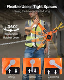 VEVOR manuālais sviras ķēdes pacēlājs, 3 t celtspēja, 3 m pacelšanas augstums, G80 sakausējuma tērauda ķēde ar divu atduru mehānisko bremzi un 360° rotējošiem āķiem noliktavām, būvniecībai un garāžām