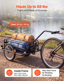 VEVOR 2-in-1 salokāma velosipēda kravas piekabe-ratiņi, 40 kg, 406 mm
