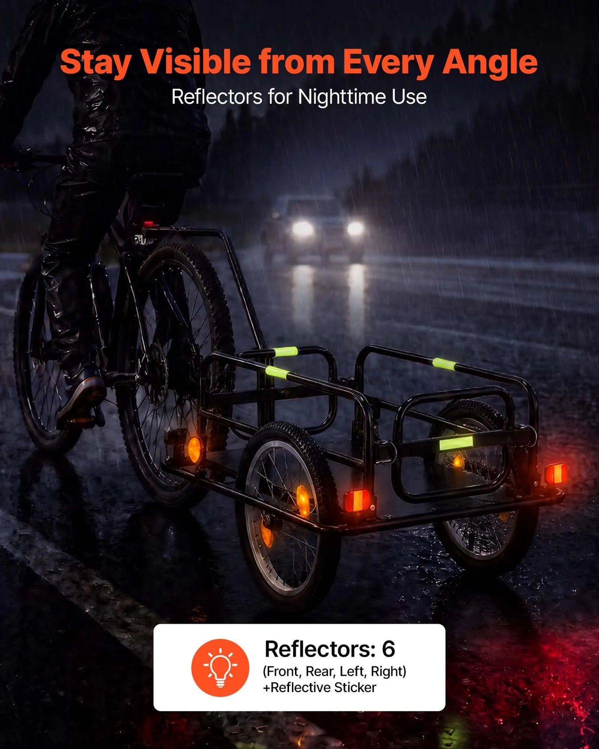 VEVOR 2-in-1 salokāma velosipēda kravas piekabe-ratiņi, 40 kg, 406 mm