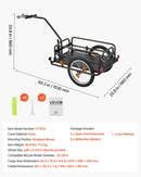 VEVOR 2-in-1 salokāma velosipēda kravas piekabe-ratiņi, 40 kg, 406 mm