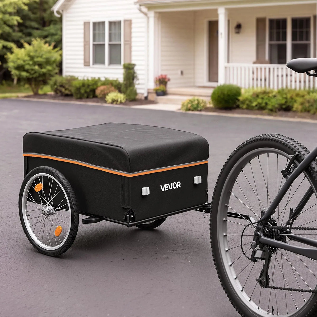 VEVOR salokāma velosipēda kravas piekabe, 59 kg, 508 mm riteņi, ar pārsegu