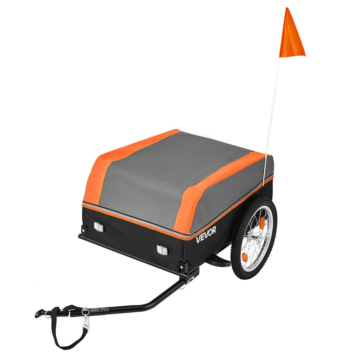 VEVOR salokāma velosipēda kravas piekabe, 40 kg, 406 mm riteņi, ar pārsegu