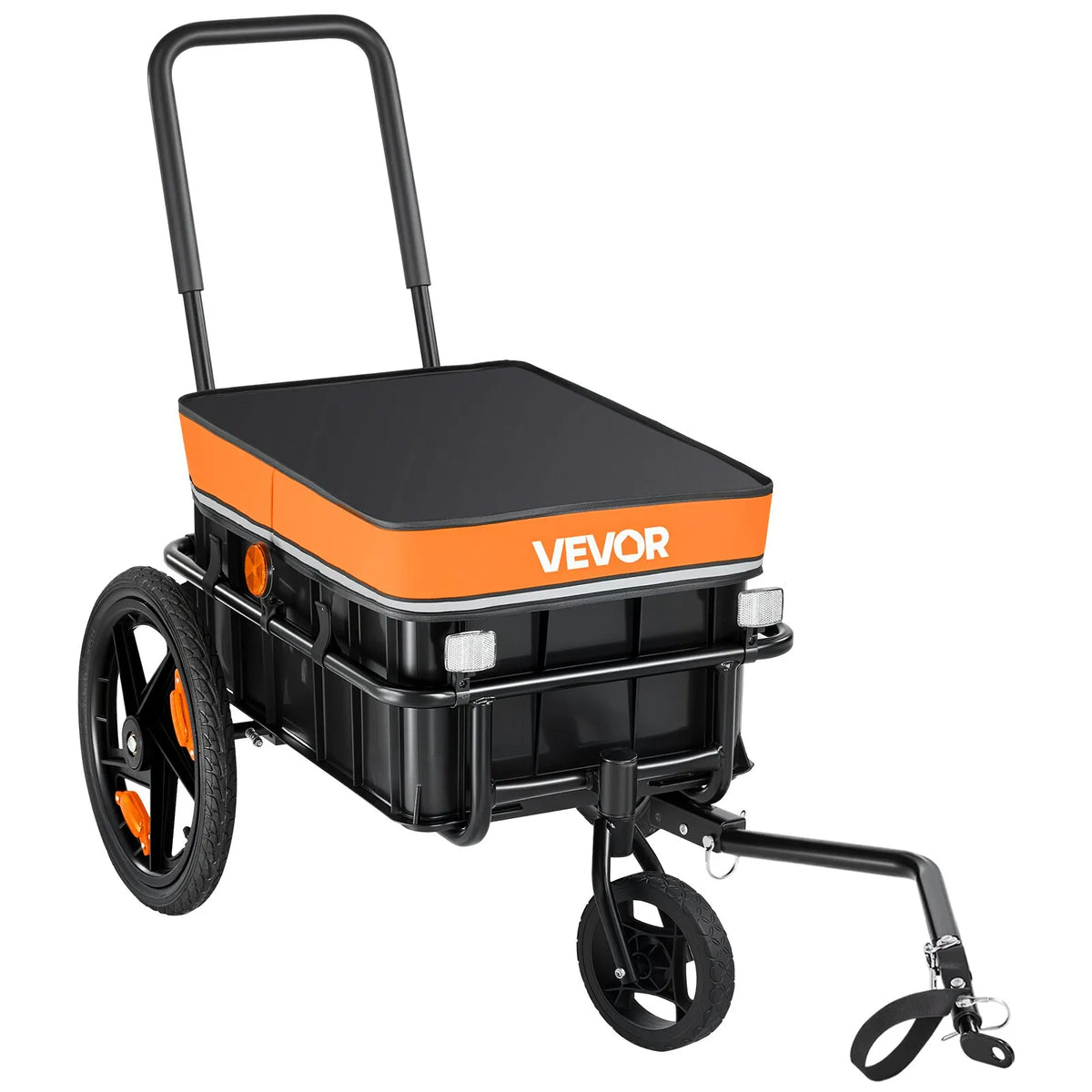 VEVOR 2-in-1 velosipēda kravas piekabe-ratiņi, 45 kg, ar pārsegu