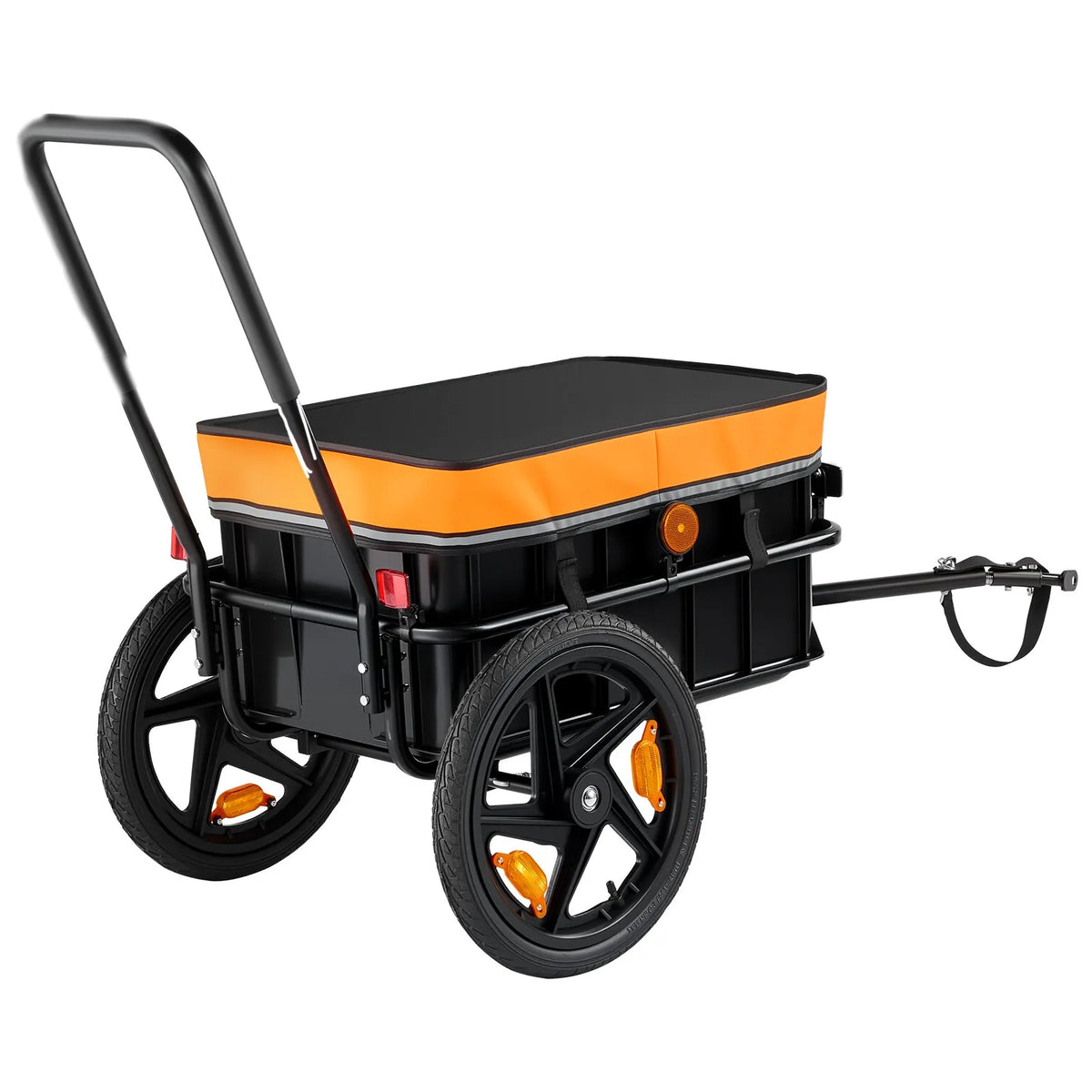 VEVOR 2-in-1 velosipēda kravas piekabe-ratiņi, 45 kg, ar pārsegu