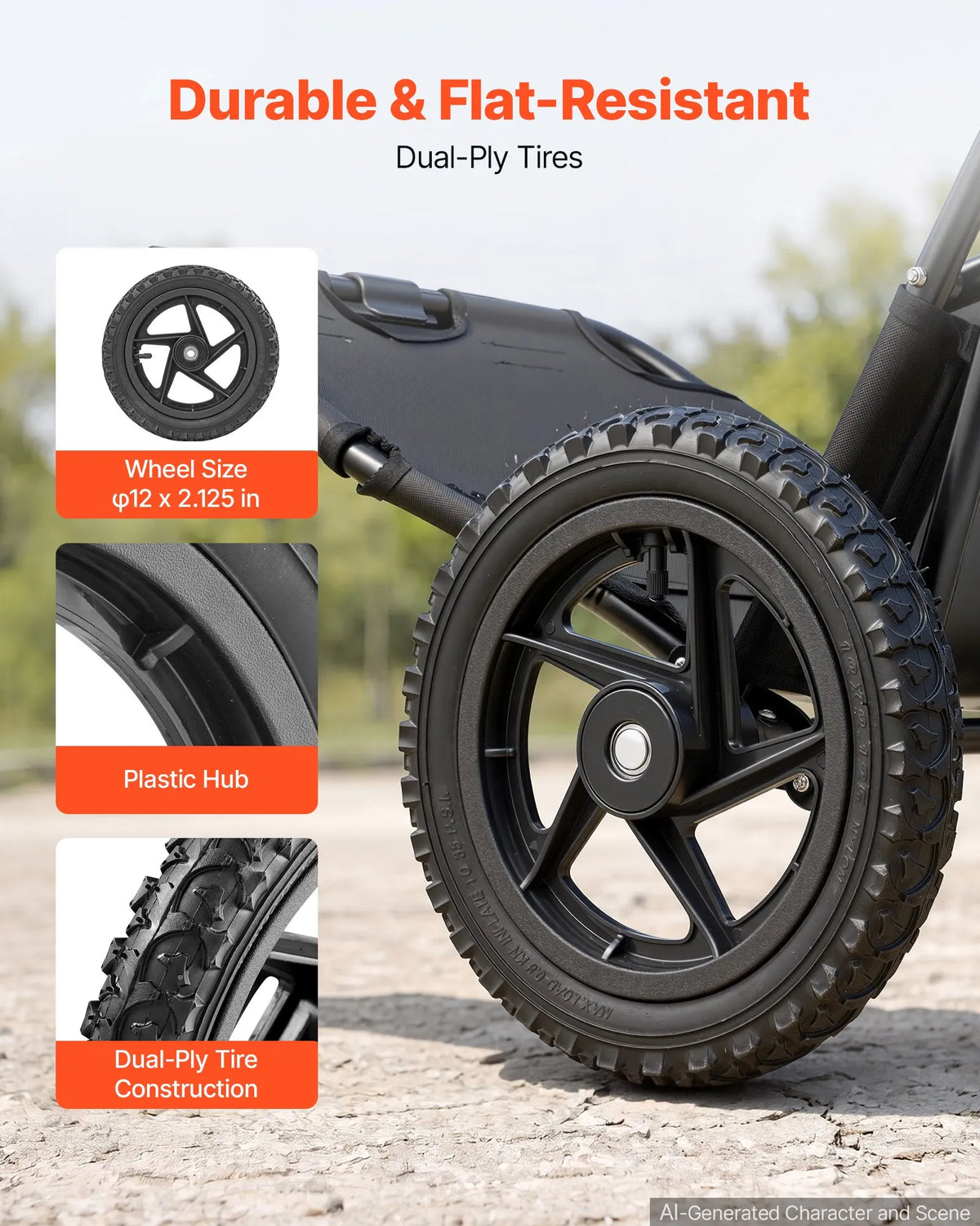 VEVOR 3-in-1 velosipēda kravas piekabe-ratiņi, 27 kg, salokāma