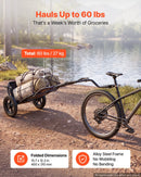 VEVOR 3-in-1 velosipēda kravas piekabe-ratiņi, 27 kg, salokāma