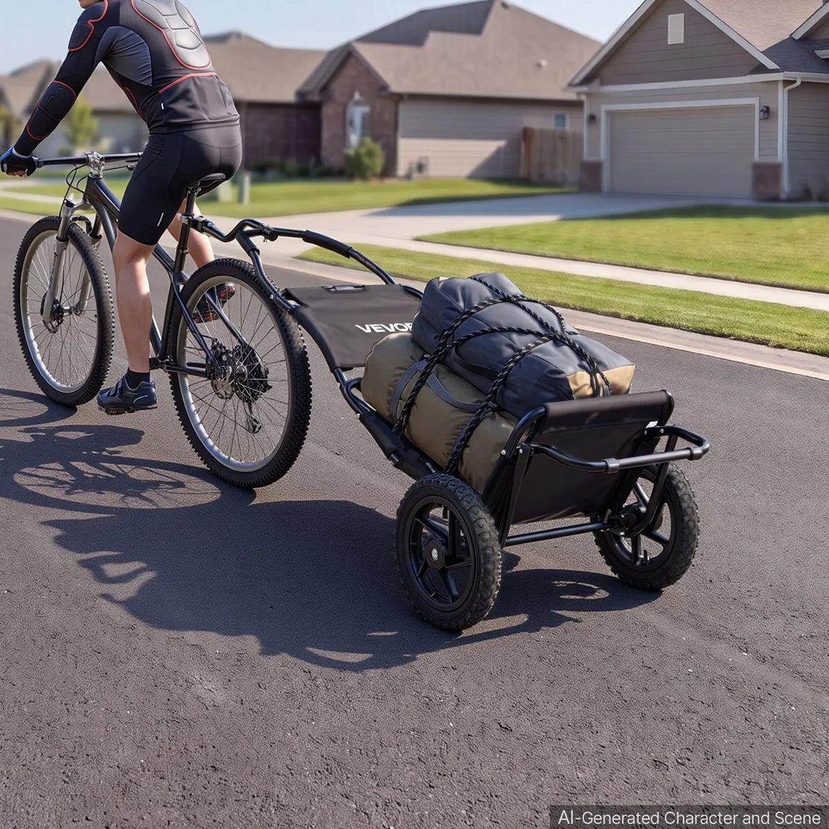 VEVOR 3-in-1 velosipēda kravas piekabe-ratiņi, 27 kg, salokāma