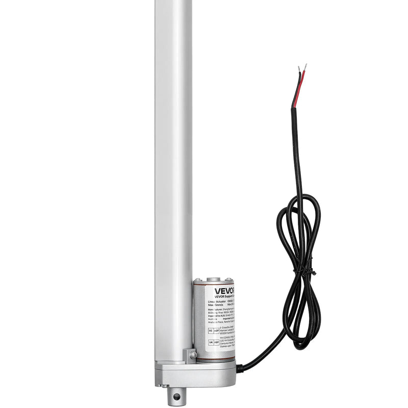 VEVOR lineārais aktuators 12 V 25 cm 15 mm/s ātrgaitas 1000 N lineārās kustības aktuators ar IP54 aizsardzību un montāžas kronšteinu paceļamiem galdiem, relaksācijas krēsliem un logu vai durvju atvērējiem