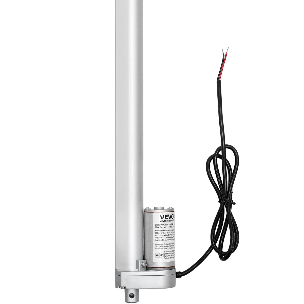 VEVOR Linear Actuator 12 V 25 cm 15 mm/s High-Speed 1000 N Linear Motion Actuator with IP54 Protection and Mounting Bracket for Lifting Tables, Reclining Chairs and Window or Door Openers