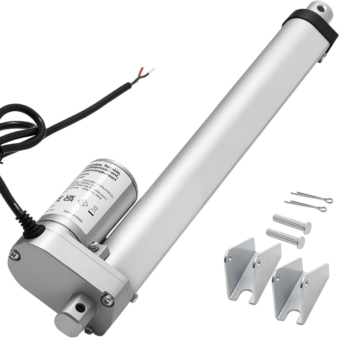 VEVOR Linear Actuator 12 V 25 cm 15 mm/s High-Speed 1000 N Linear Motion Actuator with IP54 Protection and Mounting Bracket for Lifting Tables, Reclining Chairs and Window or Door Openers