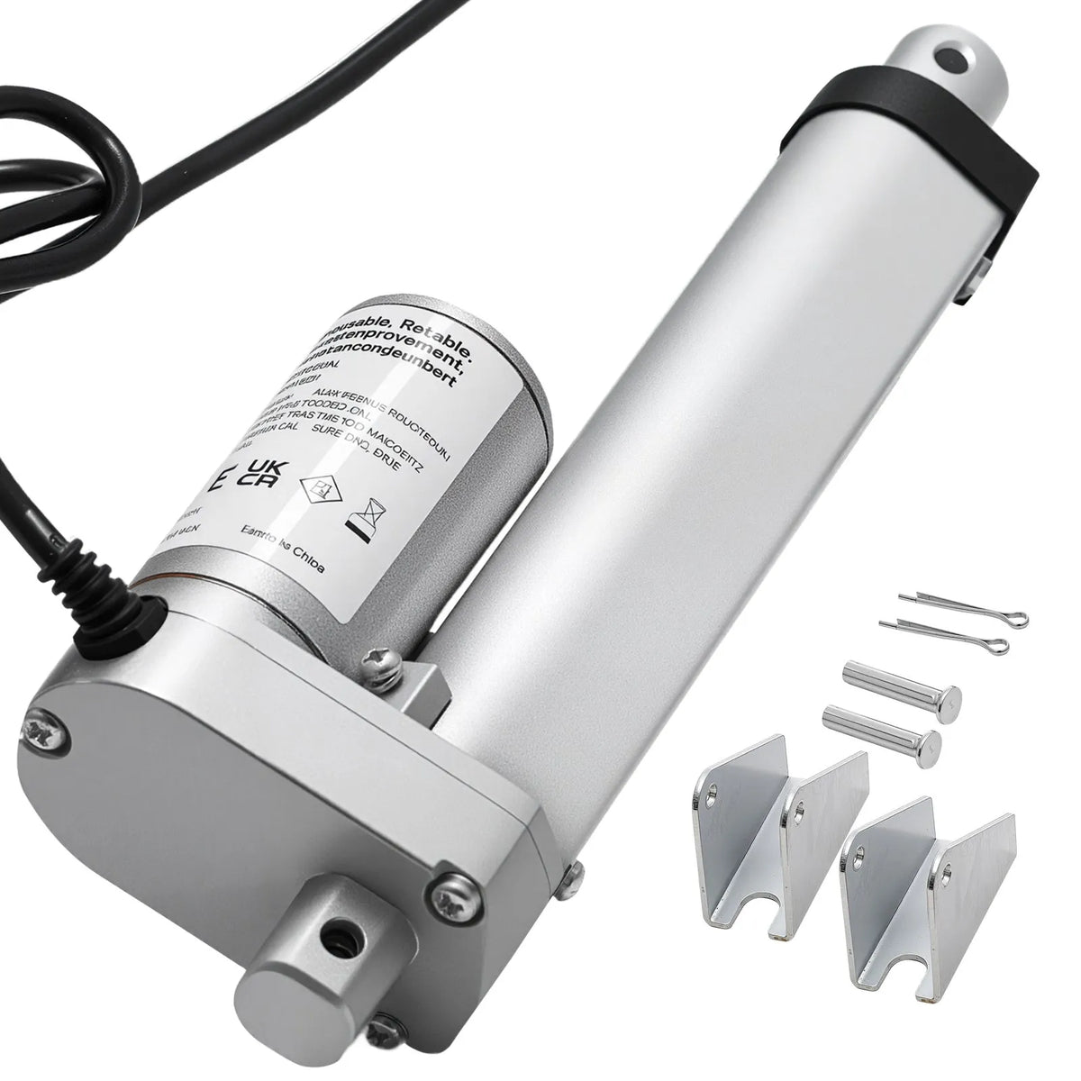 VEVOR 12 V lineaarsõiduk 10,2 cm, 15 mm/s, 1000 N lineaarsõidukiga aktuaator, IP54 kaitseklassiga ja kinnitusklambriga, tõstetavatele laudadele, tugitoolidele, akende ja uste avajatele