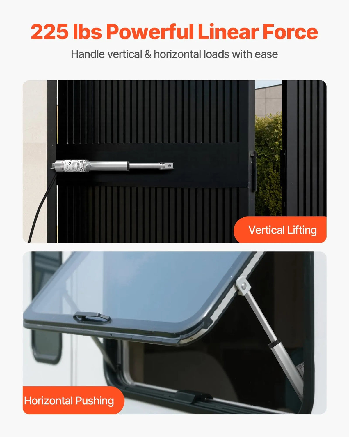 VEVOR 12 V lineaarsõiduk 10,2 cm, 15 mm/s, 1000 N lineaarsõidukiga aktuaator, IP54 kaitseklassiga ja kinnitusklambriga, tõstetavatele laudadele, tugitoolidele, akende ja uste avajatele