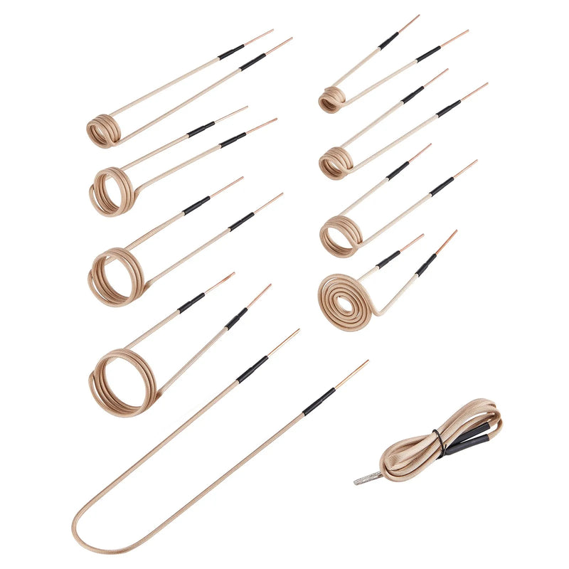 VEVOR 10 gab. magnētiskās indukcijas sildītāja spoles, inductor siltuma piederumi, mini sildītāja spoles komplekts ar elastību un ilgu kalpošanas laiku, piemērots rūsa rievotu skrūvju un uzgriežņu noņemšanai, 8 spoles + 1 U-veida + 1 brīvformas