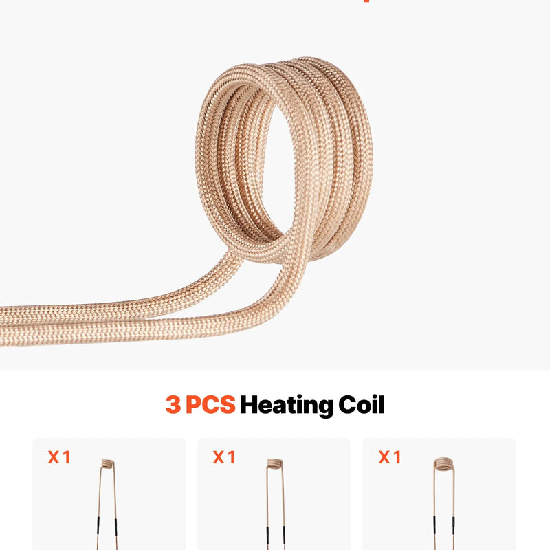 VEVOR indukcijas sildītājs skrūvju atskrūvēšanai, 1100 W, 230 V, rokas indukcijas instruments rūsējušu skrūvju un uzgriežņu atbrīvošanai, komplektā ar 3 spolēm, piemērots auto darbnīcām un remontam