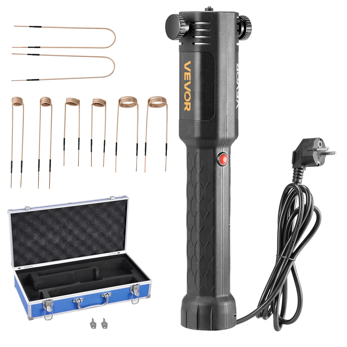 VEVOR Induction Heater 1100 W, 230 V, for Removing Rusted Bolts and Nuts, with 8 Coils and Case
