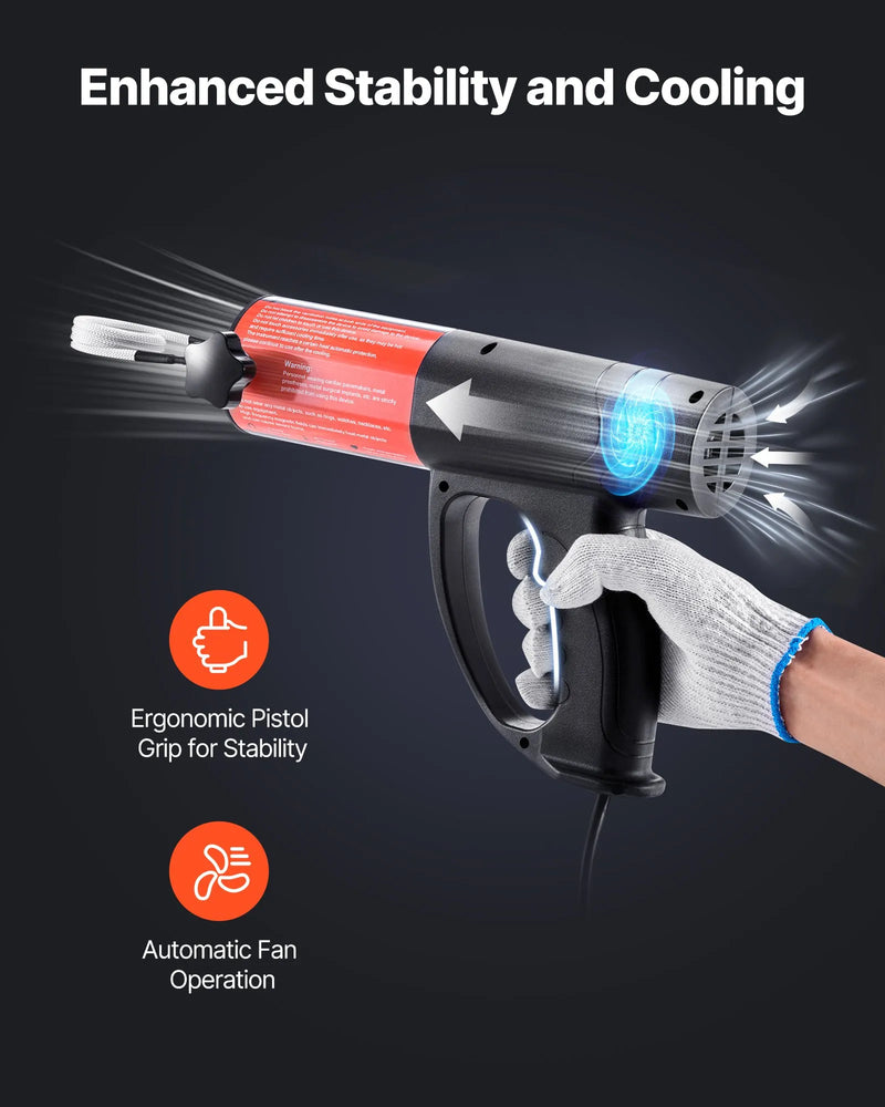 VEVOR indukcijas sildītājs skrūvju un uzgriežņu atskrūvēšanai, 1500 W, 230 V, rokas indukcijas sildīšanas ierīce ar 8 spoles komplektu un uzglabāšanas kasti, paredzēta sarūsējušu skrūvju un uzgriežņu noņemšanai automašīnu remontam