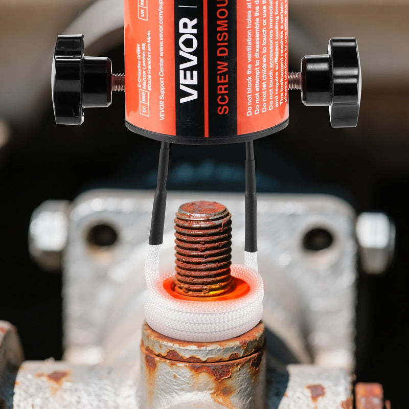 VEVOR indukcijas sildītājs skrūvju un uzgriežņu atskrūvēšanai, 1500 W, 230 V, rokas indukcijas sildīšanas ierīce ar 8 spoles komplektu un uzglabāšanas kasti, paredzēta sarūsējušu skrūvju un uzgriežņu noņemšanai automašīnu remontam