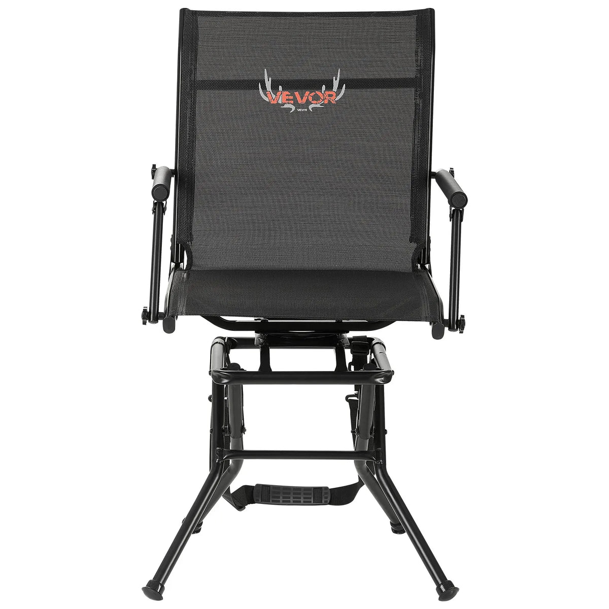 VEVOR Hunting Chair, 360° Silent Rotating, Foldable Lightweight Portable Blind Chair with Armrests, Adjustable Shoulder Strap, Durable Steel Frame, 136 kg Load Capacity, Suitable for Fishing and Camping