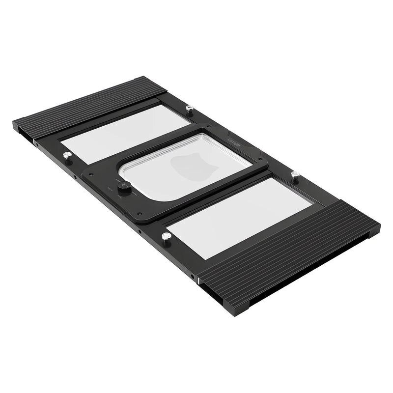 VEVOR kaķu durtiņas logam, regulējamas loga platumam 686–813 mm, 4 droši bloķēšanas režīmi, alumīnija rāmis ar augstas caurspīdības stiklu, magnētiska aizvēršanās, laikapstākļu izturīgas ātrās uzstādīšanas durtiņas kaķiem, melnas