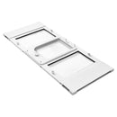 VEVOR kaķu durtiņas logam, regulējamas loga platumam 787–914 mm, 4 droši bloķēšanas režīmi, alumīnija rāmis ar augstas caurspīdības stiklu, magnētiska aizvēršanās, laikapstākļu izturīgas ātrās uzstādīšanas durtiņas kaķiem, baltas