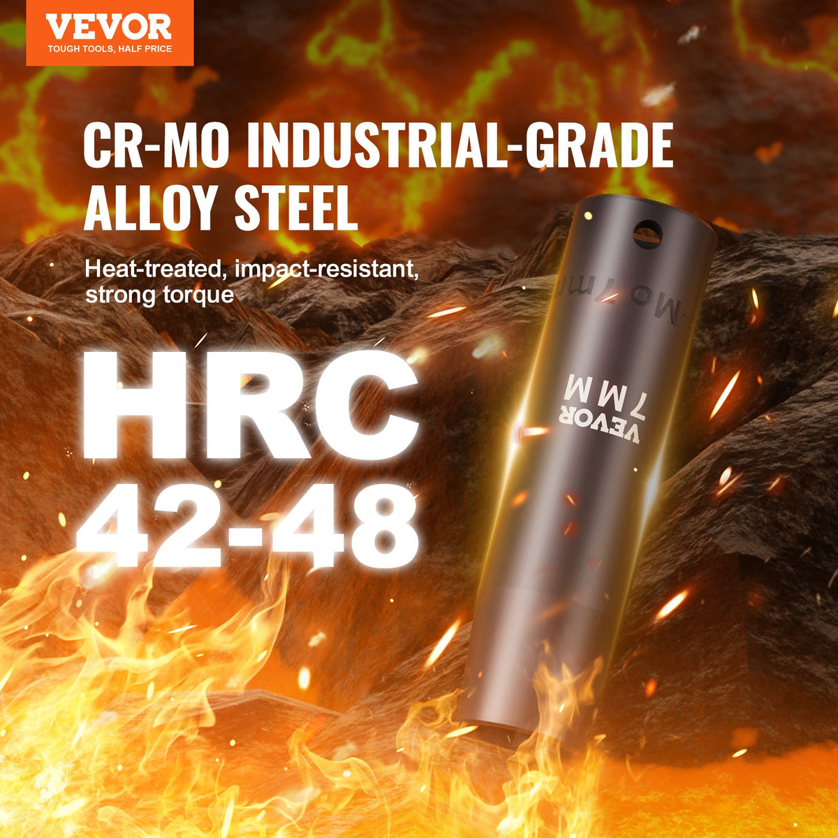 VEVOR 9.5 mm Drive Impact Socket Set 90 Pieces, SAE 6.35 mm – 19 mm, CR-Mo Alloy Steel, with Extension Bars and Universal Joint