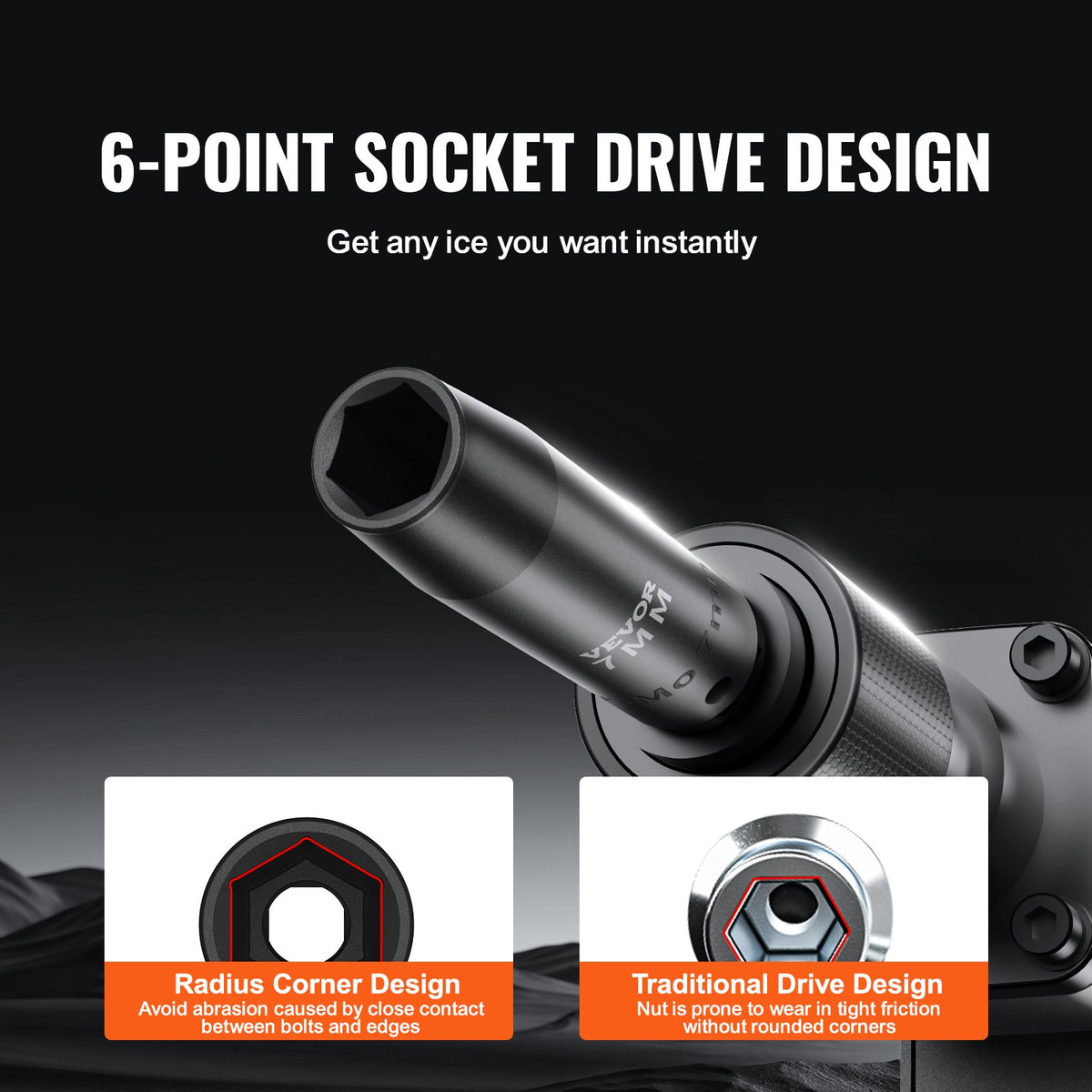 VEVOR 9.5 mm Drive Impact Socket Set 90 Pieces, SAE 6.35 mm – 19 mm, CR-Mo Alloy Steel, with Extension Bars and Universal Joint
