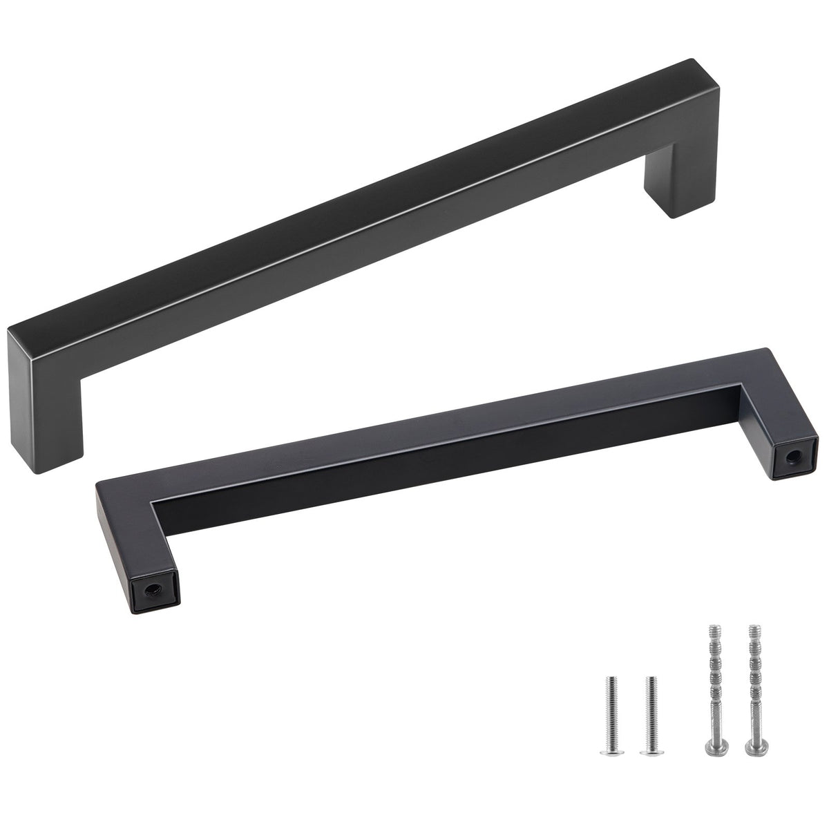 VEVOR 30-Piece Cabinet Handle Set, 96 mm Hole Spacing, Slim Square Design, Stainless Steel Modern Kitchen Cabinet and Drawer Handles, Suitable for Kitchen, Bathroom and Bar, Matte Black