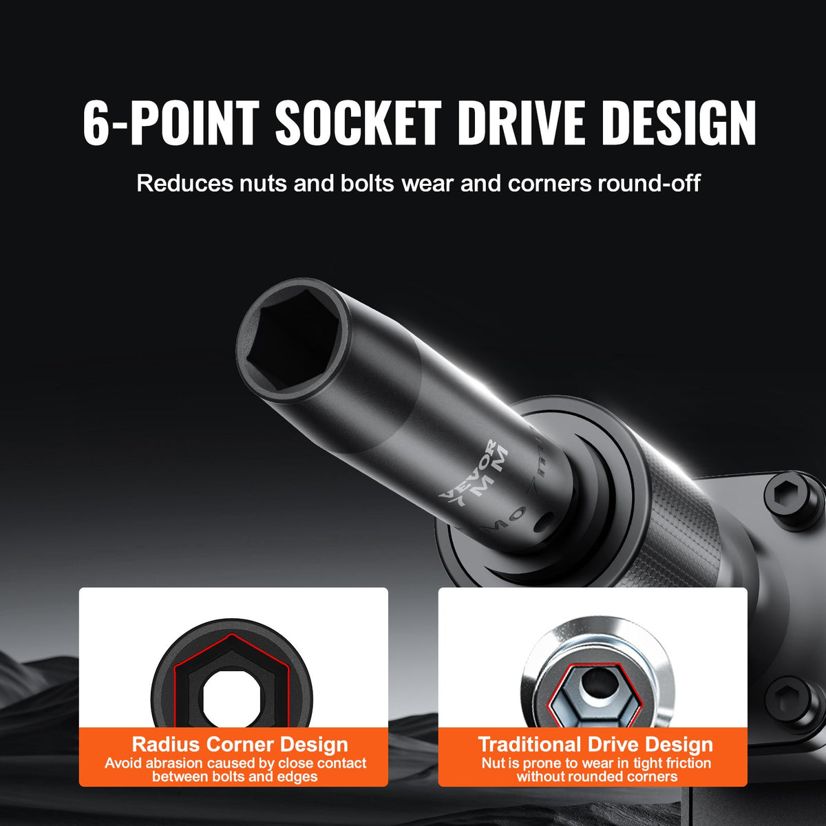VEVOR 12,7 mm piedziņas trieciensloksnu komplekts, 33 gab, SAE 9,5 mm - 25,4 mm un metriskie 10-24 mm, 6-punktu Cr-V leģētais tērauds auto remontam, viegli salasāmi izmēru marķējumi, izturīga konstrukcija, uzglabāšanas kaste