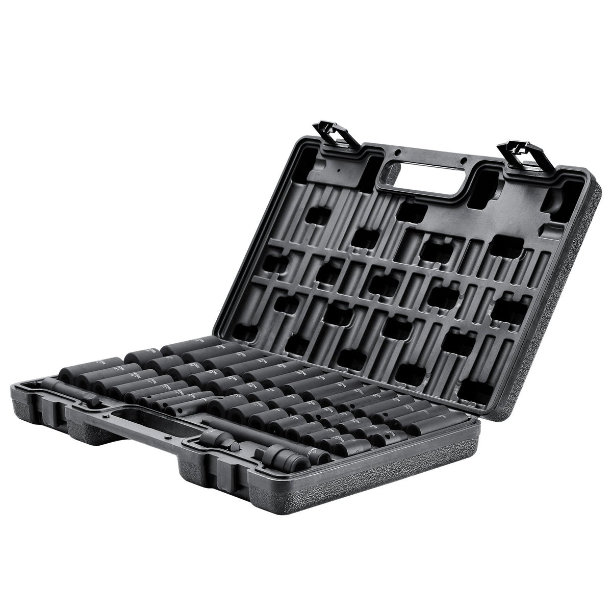 VEVOR 9.5 mm Drive Impact Socket Set 48 Pieces SAE (8–22 mm), 6-Point Cr-V, Drive Extension, Universal Adapter, Power Tool Attachment, Storage Case