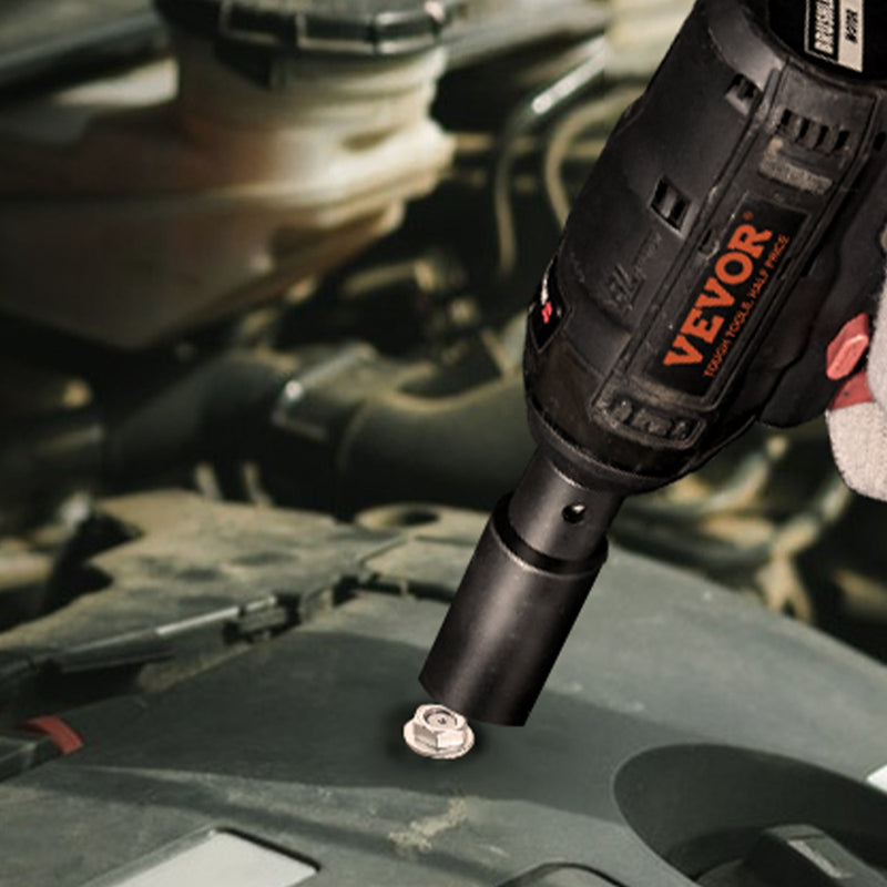 VEVOR 9,5 mm piedziņas triecienskrūvgriežu uzmavu komplekts 48 gab SAE (8–22 mm), 6-punktu Cr-V, piedziņas pagarinātājs, universāls savienotājs, elektroinstrumentu adapteris, uzglabāšanas kaste