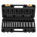 VEVOR Triecienuzgaļu Komplekts 9,5 mm, 26 Daļas - Triecienuzgaļi, Dziļie / Standarta Uzgaļi, 6-Punktu Uzgaļi, Izturīga Konstrukcija, Cr-V Metriskais Uzgaļu Komplekts 9-30 mm ar Uzglabāšanas Kasti