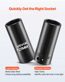 VEVOR 12,7 mm piedziņas triecienuzgriežņu muciņu komplekts, 39 daļas, 6-šķautņu dziļās un seklās muciņas 9–30 mm, augstas izturības Cr-V tērauds, ar universālo kardānu, divkāršs izmēru marķējums, izturīgs koferis