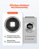 VEVOR 12,7 mm piedziņas triecienuzgriežņu muciņu komplekts, 39 daļas, 6-šķautņu dziļās un seklās muciņas 9–30 mm, augstas izturības Cr-V tērauds, ar universālo kardānu, divkāršs izmēru marķējums, izturīgs koferis