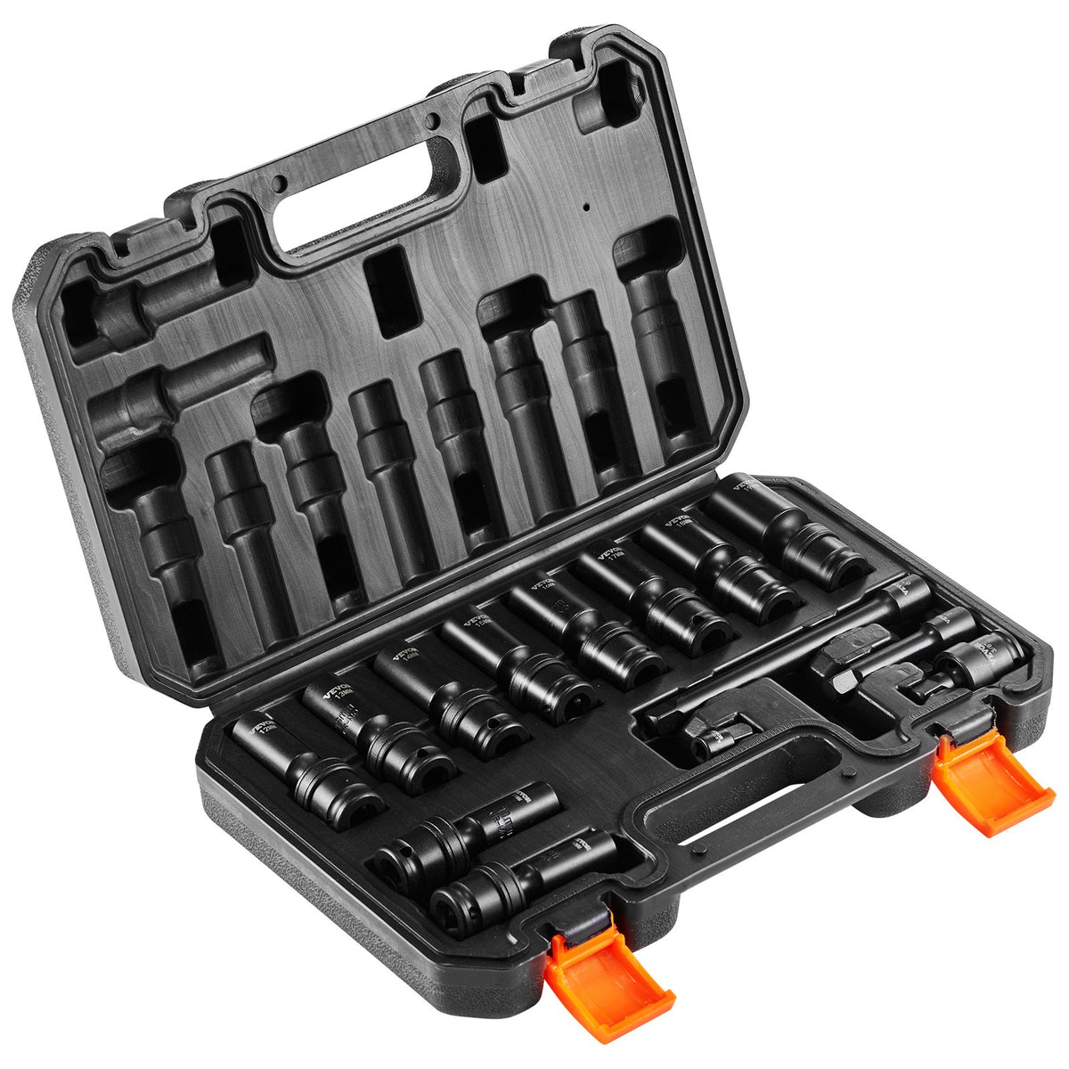 VEVOR 360° Rotating Impact Socket Set 14 Pieces, 9.5 mm Drive, 10–24 mm