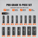 VEVOR trieciensloksņu komplekts 15 gab 6-punktu 9,5 mm piedziņa