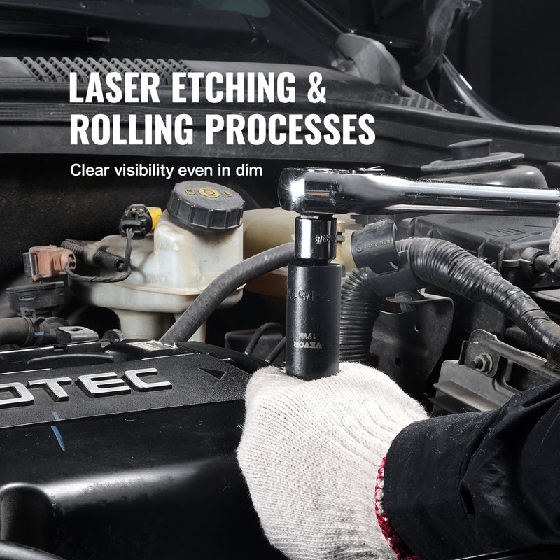 VEVOR trieciensloksņu komplekts 15 gab 6-punktu 9,5 mm piedziņa