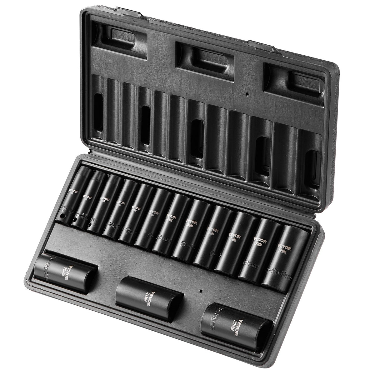 VEVOR Impact Socket Set 15 Pieces 6-Point 9.5 mm Drive