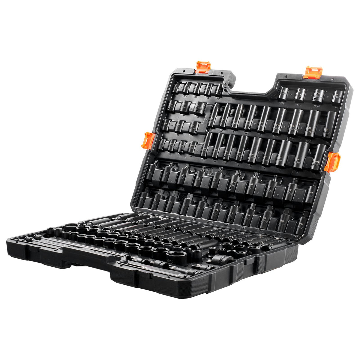 VEVOR Impact Socket Set 130 Pieces, 6-Point, 9.53 mm and 12.7 mm, with Bits, Ratchet Wrench and Tool Kit