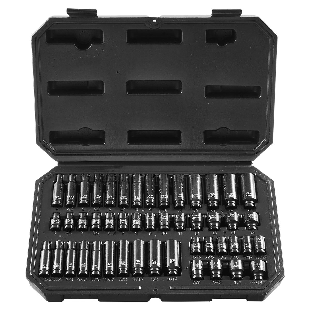 VEVOR Socket Wrench Set 48 Pieces, 6-Point, 6.35 mm, with Bits, Ratchet Wrench and Case