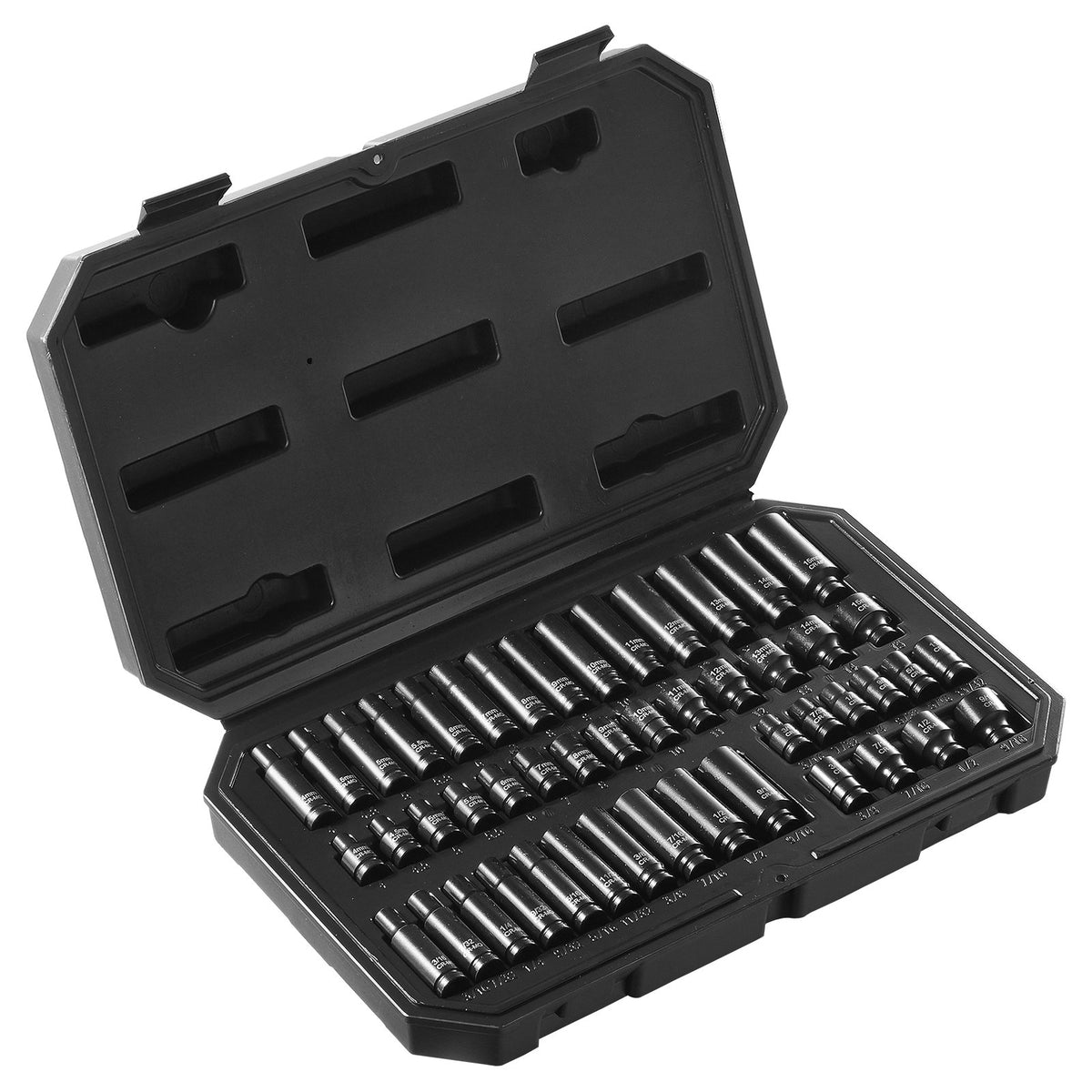 VEVOR Socket Wrench Set 48 Pieces, 6-Point, 6.35 mm, with Bits, Ratchet Wrench and Case